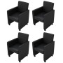 Sillas de comedor 4 unidades cuero sintético negro de vidaXL, Sillas de comedor - Ref: Foro24-160183, Precio: 564,68 €, Descu...