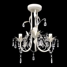 Lámpara colgante araña de cristal elegante blanca de vidaXL, Lámparas de araña - Ref: Foro24-240686, Precio: 54,95 €, Descuen...