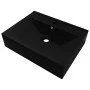 Lavabo rectangular cerámica orificio de grifo negro 60x46 cm de vidaXL, Lavabos - Ref: Foro24-140687, Precio: 85,10 €, Descue...