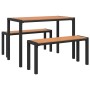 Conjunto de Comedor de Jardín con cojín 3 pcs Marrón Acero en Bancos de jardín | Comprar online en Foru.es