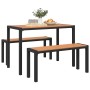 Conjunto de Comedor de Jardín con cojín 3 pcs Marrón Acero en Bancos de jardín | Comprar online en Foru.es
