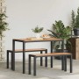 Conjunto de Comedor de Jardín con cojín 3 pcs Marrón Acero en Bancos de jardín | Comprar online en Foru.es