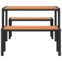 Conjunto de Comedor de Jardín con cojín 3 pcs Marrón Acero en Bancos de jardín | Comprar online en Foru.es
