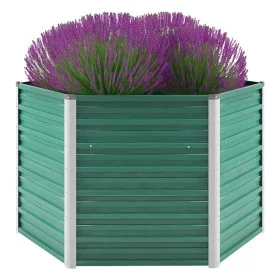 Arriate de jardín de acero galvanizado verde 129x129x77 cm de vidaXL, Maceteros y jardineras - Ref: Foro24-44857, Precio: 64,...