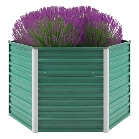 Arriate de jardín de acero galvanizado verde 129x129x77 cm de vidaXL, Maceteros y jardineras - Ref: Foro24-44857, Precio: 64,...