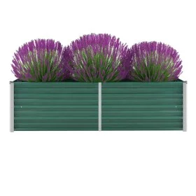 Arriate de jardín de acero galvanizado verde 160x40x45 cm de vidaXL, Maceteros y jardineras - Ref: Foro24-44851, Precio: 39,0...