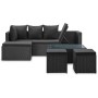 Set de muebles de jardín 4 pzas y cojines ratán sintético negro de vidaXL, Conjuntos de jardín - Ref: Foro24-46105, Precio: 4...