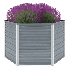 Arriate de jardín de acero galvanizado gris 129x129x77 cm de vidaXL, Maceteros y jardineras - Ref: Foro24-44856, Precio: 55,5...