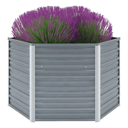 Arriate de jardín de acero galvanizado gris 129x129x77 cm de vidaXL, Maceteros y jardineras - Ref: Foro24-44856, Precio: 55,5...