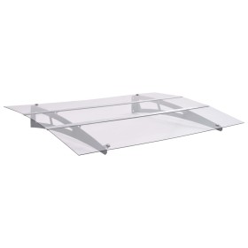 Marquesina puerta policarbonato plata y transparente 120x90 cm de vidaXL, Toldos - Ref: Foro24-144828, Precio: 90,83 €, Descu...