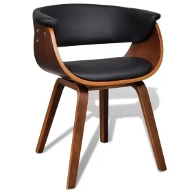 Silla de comedor de madera curvada y cuero sintético de vidaXL, Sillas de comedor - Ref: Foro24-241058, Precio: 162,58 €, Des...