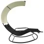 Double rocking sun lounger with black and cream canopy by vidaXL, Loungers - Ref: Foro24-317587, Price: 214,35 €, Discount: %