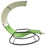 Double rocking lounger with green and cream canopy by vidaXL, Loungers - Ref: Foro24-317590, Price: 213,42 €, Discount: %