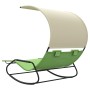 Tumbona mecedora doble con toldo verde y crema de vidaXL, Tumbonas - Ref: Foro24-317590, Precio: 216,48 €, Descuento: %