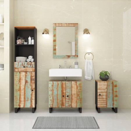 Conjunto de muebles de baño 4 piezas madera maciza reciclada de vidaXL, Muebles de baño - Ref: Foro24-3200643, Precio: 355,40...