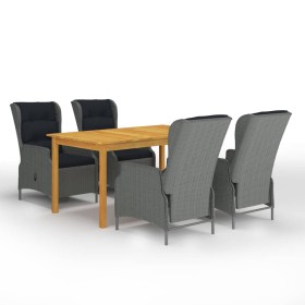 Juego de comedor para jardín de 5 piezas gris claro en Conjuntos de jardín | Comprar online en Foru.es