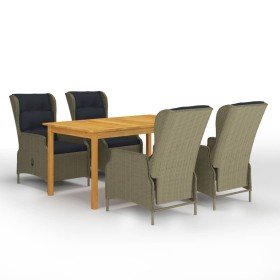 Juego de comedor para jardín de 5 piezas marrón en Conjuntos de jardín | Comprar online en Foru.es