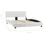 Estructura de cama de cuero sintético blanco 140x200 cm de vidaXL, Camas y somieres - Ref: Foro24-280314, Precio: 220,35 €, D...