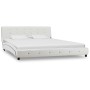 Estructura de cama de cuero sintético blanco 160x200 cm de vidaXL, Camas y somieres - Ref: Foro24-280315, Precio: 246,57 €, D...