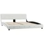 Estructura de cama de cuero sintético blanco 160x200 cm de vidaXL, Camas y somieres - Ref: Foro24-280315, Precio: 243,21 €, D...