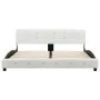 Estructura de cama de cuero sintético blanco 160x200 cm de vidaXL, Camas y somieres - Ref: Foro24-280315, Precio: 243,21 €, D...