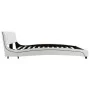 Estructura de cama de cuero sintético blanco 160x200 cm de vidaXL, Camas y somieres - Ref: Foro24-280315, Precio: 243,21 €, D...