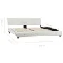 Estructura de cama de cuero sintético blanco 160x200 cm de vidaXL, Camas y somieres - Ref: Foro24-280315, Precio: 243,21 €, D...