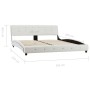 Estructura de cama de cuero sintético blanco 160x200 cm de vidaXL, Camas y somieres - Ref: Foro24-280315, Precio: 246,57 €, D...