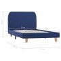 Estructura de cama de tela azul 90x200 cm de vidaXL, Camas y somieres - Ref: Foro24-280876, Precio: 152,65 €, Descuento: %