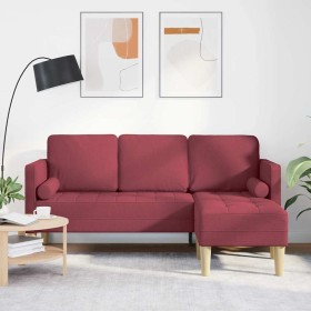 Juego de Sofá con cojín Rojo vino 173 x 131 x 67 cm Poliéster en Sofás | Comprar online en Foru.es