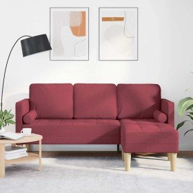 Juego de Sofá con cojín Rojo vino 173 x 131 x 67 cm Poliéster en Sofás | Comprar online en Foru.es