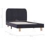 Estructura de cama de tela gris oscuro 90x200 cm de vidaXL, Camas y somieres - Ref: Foro24-280866, Precio: 130,14 €, Descuent...