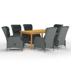 Juego de comedor para jardín de 7 piezas gris claro en Conjuntos de jardín | Comprar online en Foru.es