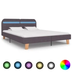 Estructura de cama con LED tela gris topo 180x200 cm de vidaXL, Camas y somieres - Ref: Foro24-280915, Precio: 146,19 €, Desc...