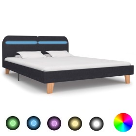 Estructura de cama con LED tela gris oscuro 180x200 cm de vidaXL, Camas y somieres - Ref: Foro24-280895, Precio: 179,91 €, De...