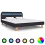 Estructura de cama con LED tela gris oscuro 180x200 cm de vidaXL, Camas y somieres - Ref: Foro24-280895, Precio: 177,37 €, De...