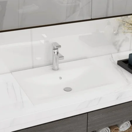 Rectangular ceramic sink with tap hole 60x46 cm by vidaXL, Sinks - Ref: Foro24-140686, Price: 88,25 €, Discount: %
