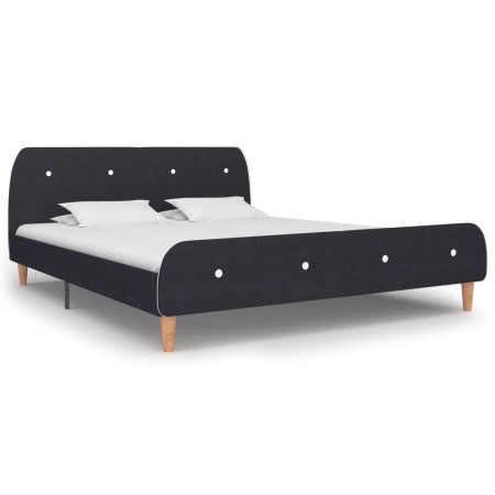 Estructura de cama de tela gris oscuro 160x200 cm de vidaXL, Camas y somieres - Ref: Foro24-280919, Precio: 161,05 €, Descuen...