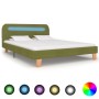 Estructura de cama con LED tela verde 140x200 cm de vidaXL, Camas y somieres - Ref: Foro24-280908, Precio: 166,42 €, Descuent...