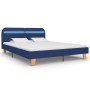 Estructura de cama con LED tela azul 160x200 cm de vidaXL, Camas y somieres - Ref: Foro24-280904, Precio: 149,98 €, Descuento: %