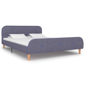 Estructura de cama de tela gris claro 140x200 cm de vidaXL, Camas y somieres - Ref: Foro24-280923, Precio: 149,23 €, Descuent...