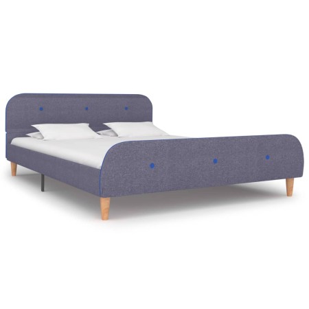 Estructura de cama de tela gris claro 140x200 cm de vidaXL, Camas y somieres - Ref: Foro24-280923, Precio: 149,23 €, Descuent...