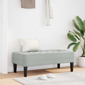 Banco con cojín Gris Claro 113 x 57 x 39 cm Terciopelo en Bancos | Comprar online en Foru.es