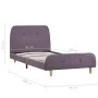 Estructura de cama de tela gris topo 90x200 cm de vidaXL, Camas y somieres - Ref: Foro24-280936, Precio: 103,99 €, Descuento: %