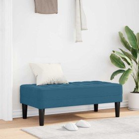 Banco con cojín Azul 113 x 57 x 39 cm Terciopelo en Bancos | Comprar online en Foru.es