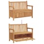Banco con puerta Marrón 114 x 60 x 90 cm Madera de teca maciza en Bancos de jardín | Comprar online en Foru.es