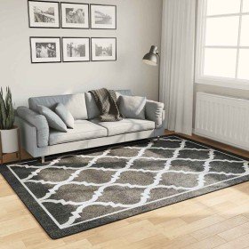 Alfombra lavable antideslizante negro y blanco 160x230 cm en Alfombras | Comprar online en Foru.es