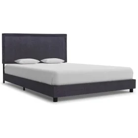 Estructura de cama de tela gris oscura 140x200 cm de vidaXL, Camas y somieres - Ref: Foro24-280983, Precio: 182,40 €, Descuen...