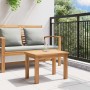 Mesa de Café Marrón 50 x 35 x 36 cm Madera de teca maciza en Mesas de jardín | Comprar online en Foru.es