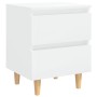 Mesita de noche patas madera pino blanco con brillo 40x35x50cm de vidaXL, Mesitas de noche - Ref: Foro24-805863, Precio: 63,5...